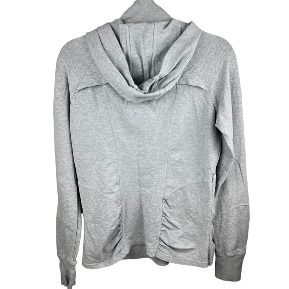 ATHLETA 3/4 ZIP FRONT GREY JACKET WOMENS SIZE MED HOODED MOCK NECK MODAL COTTON - Picture 6 of 10